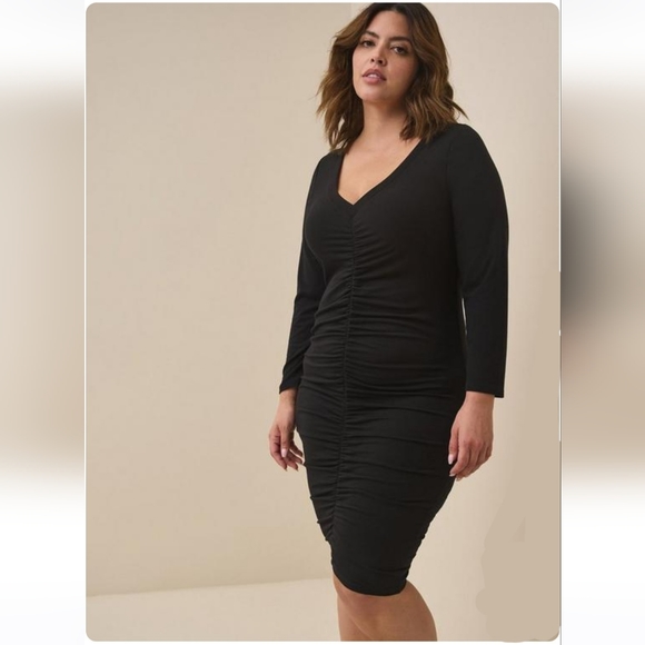 Jersey Shirred Bodycon Dress - Picture 2 of 6